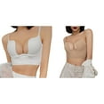 thumbnail image 1 of 2 Pack(White 1PCS & Beige 1PCS) Multipack Women Bras Women Solid Low Back Bras Underwired U Shape Backless Bras Multiple Convertible Straps Underwire Bra, 1 of 8