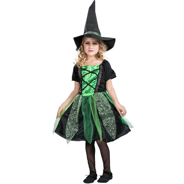 Kids Baby Girls Halloween Costume Green Witch Clothes Party Dress L Walmart Com Walmart Com