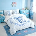 thumbnail image 2 of Erosebridal Vintage Initial Letter E 7pcs Bedding Comforter Set,Kawaii Bowtie Cute Bows Queen Bedding Sets For Girls Kids,Reversible, 2 of 7