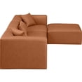 thumbnail image 5 of Meridian Furniture Cube Cognac Vegan Leather 4-Pc. L-Shaped Modular Sectional, 5 of 9