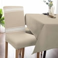 thumbnail image 5 of Chair Covers Khaki Stripes Dining Chair Slipcovers French Stripe Farmhouse Style Stretch Removable Chair Seat Protector Party Decoration Set of 1, 5 of 6