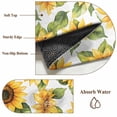 thumbnail image 6 of Sunflower Round Rugs for Living Room 5ft Farm Summer Yellow Plant Floral Leaf Country Style Non Slip Circle Rug Washable Low-Profile Indoor Carpet for Bedroom, Dining Room, Bathroom, 6 of 9
