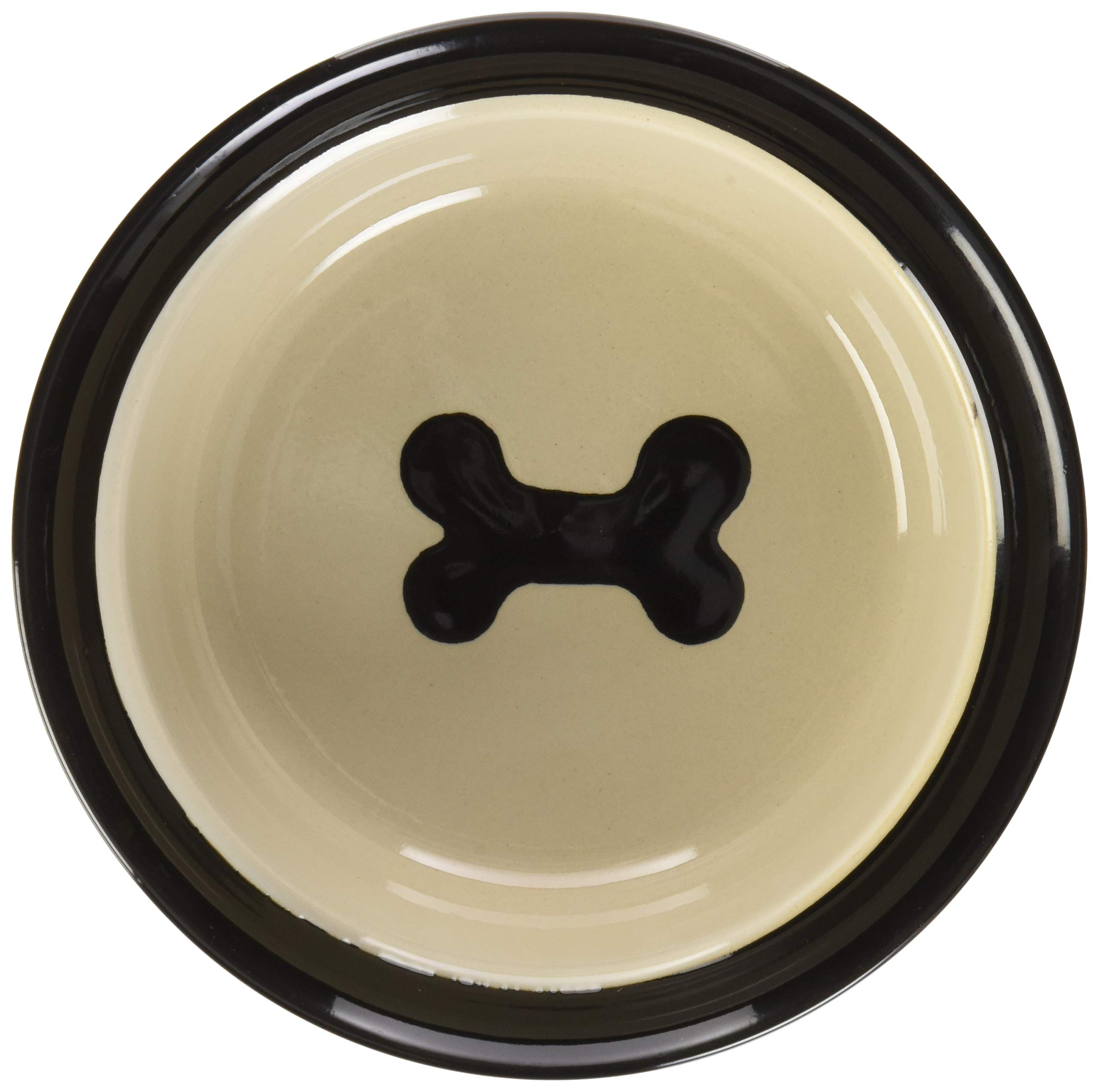 PetRageous City Pets 6 inch Diameter 2 Cup Capacity Pet Bowl, Black