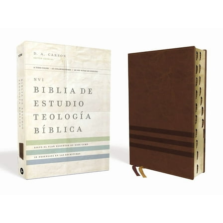Nvi, Biblia de Estudio TeologÃ­a BÃ­blica, Interior a Cuatro Colores, Leathersoft, CafÃ©, Con Ãndice: Sigue El Plan Redento, (Hardcover)