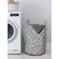 thumbnail image 3 of Botanical Laundry Bag, Garden Blossoms with Flowers, Hamper Basket with Handles Drawstring Closure for Laundromats, 13" x 19", Purpleblue Mint Green, by Ambesonne, 3 of 4