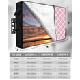 thumbnail image 7 of Outdoor TV Cover 40 to 43 Inch Weatherproof, Pink White Geometric Waterproof TV Screen Protector for Outside Decor with Zipper and Pocket 40"L x 25"H , Minimalist Morocco Pattern, 7 of 7