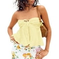 thumbnail image 2 of Women Summer Tops Women Tube Top Summer Off Shoulder Strapless Top Elegant Bandeau Off Shoulder Cold Tops for Cute Bodysuit Casual Lace Womens plus Size Undershirt Adult Beige S, 2 of 8