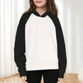 thumbnail image 2 of Taqqpue Girls Oversize Hoodies Casual Sport Color Blocked Hooded Sweatshirt Fall Winter Plus Size Pullover Tops with Pocket for Kids, 2 of 9