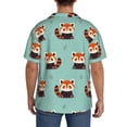 thumbnail image 3 of Gukieu Fox Print Men's Short-sleeved Shirts, Button-down Pocket Shirts, T-shirts, Beach Vacation Travel Summer Clothing-Large, 3 of 5