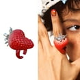 thumbnail image 2 of Sweet Strawberry Shaped Rings Portable Resin Adjustable Sizing Unisex, 2 of 7