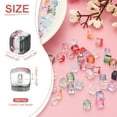 thumbnail image 2 of Uxcell 200 Pcs Cuentas de Cubo de Cristal, 7mm Transparentes Cuentas Cuadradas Facetadas para Manualidades de Joyería DIY Pulsera Aretes Collar, Púrpura Oscuro, 2 of 6