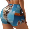 thumbnail image 2 of Kdxio Blue Sky Cute Wolf Print Workout Shorts for Women Seamless Soft Smooth Gym Yoga Scrunch Active Shorts, 2 of 5