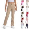 thumbnail image 2 of School Uniform Pants for Big Boys Fashion High Stretchy Boys Chino Pants Khaki Dress Pants Bootcut Pull-On Stretch Youth Trousers Trendy Clothes for Girls Kids, 2 of 6