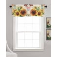 thumbnail image 3 of Retro Sunflower Kitchen Valances for Windows Farmhouse Linen Window Valance Curtain for Living Room Window Treatment Spring Botanical Floral Watercolor Valance Rod Pocket Topper Drape, 42 x 12 Inch, 3 of 6
