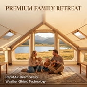 Lilypelle 4-6 Person Blow Up Inflatable Tent with Stove Jack, Hot Tent for Camping with Hand Pump, Waterproof Inflatable Camp Tent with Mesh Windows, Easy Setup Glamping Inflatable House