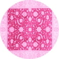 thumbnail image 1 of Ahgly Company Indoor Round Abstract Pink Modern Area Rugs, 6' Round, 1 of 4