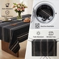 thumbnail image 6 of Sm:)e Fabric Openwork Farmhouse Style Linen Tablecloth 52x70 Inch, Yarn-Dyed Woven Table Cover for Dining Decor, Rectangle, Black, 6 of 7