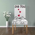 thumbnail image 4 of Funda Protectora para Silla ABPHQTO Linda Pareja Doodle Corazón Rojo Comedor Hotel Boda Conjunto de 1, 4 of 4