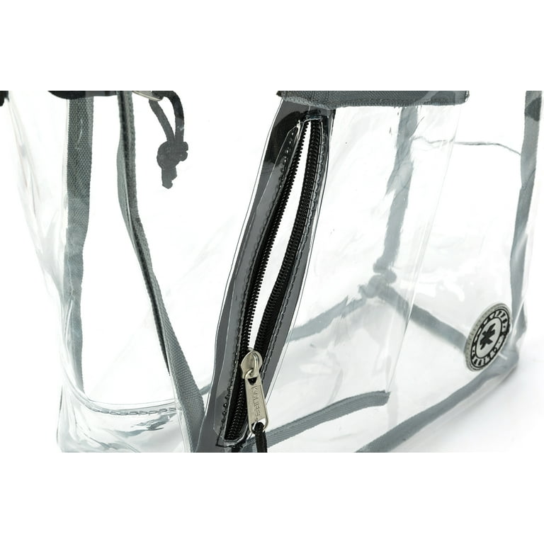 K-Cliffs Unisex Heavy Duty Clear Tote Bag Durable 0.5mm Vinyl Bag, Black,15.5 K-Cliffs Unisex Heavy Duty Clear Tote Bag Durable 0.5mm Vinyl Bag, Black,15.5