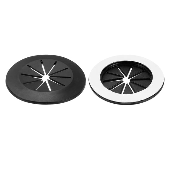 2 Pack 2.17 Inch Cable Grommets, Self-Adhesive Desk Hole Cover, Black