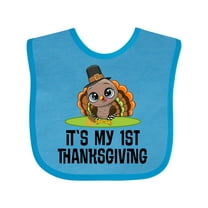 Inktastic First Thanksgiving Pilgrim Turkey Boys or Girls Baby Bib