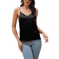 thumbnail image 2 of Camiseta sin mangas de satén, camiseta sin mangas de satén para mujer, camiseta sin mangas con cuello en V, camiseta sin mangas de satén para mujer, diseñada a medida, 2 of 6