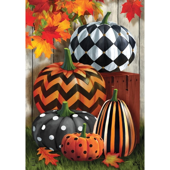 Briarwood Lane Fall Garden Flag 12x18 For Outdoor Patterned Pumpkins Autumn For Fall Garden Flag Flags For Outside