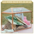 thumbnail image 3 of NCYP Wedding Cards Box with Slot - 12.6" x 5.9" x 9" - Rose Gold Glass Envelope Card Holder for Birthday Party Reception - Large Geometric Decorative Terrarium (Glass Box and Lock Only), 3 of 8