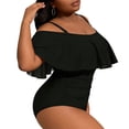 thumbnail image 4 of Stamzod Plus Size Swimsuit for Women Tummy Control Bathing Suits Ruffle Wrap Swimwear 2026 Black-2 XXL, 4 of 4