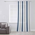 thumbnail image 3 of Navy Blue Striped Semi Sheer Curtains Drapes for Living Room,Bedroom,French Doors Window 63 Inches Long,Geometric Grey White Vertical Stripes Rod Pocket Chiffon Curtain Drapery Voile Draperies Panel, 3 of 6