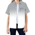 thumbnail image 4 of Kiijoy Big Boys Gradient Beach Shirt Loose Short Sleeve Button Down Shirt, Sizes 3-13, 4 of 4