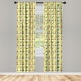 thumbnail image 3 of Ambesonne Fruits Curtains, Apple Pears Fresh Garden, Pair of 28"x63", Hunter Green and Yellow, 3 of 5