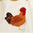 thumbnail image 4 of Luxalzxs Newborn Infant Baby Boy Girl Rooster Embroidery Onesie Fall Ribbed Knit Romper Farm Chicken Bodysuit Jumpsuit One Piece Winter Outfit 0-18 Months, 4 of 5
