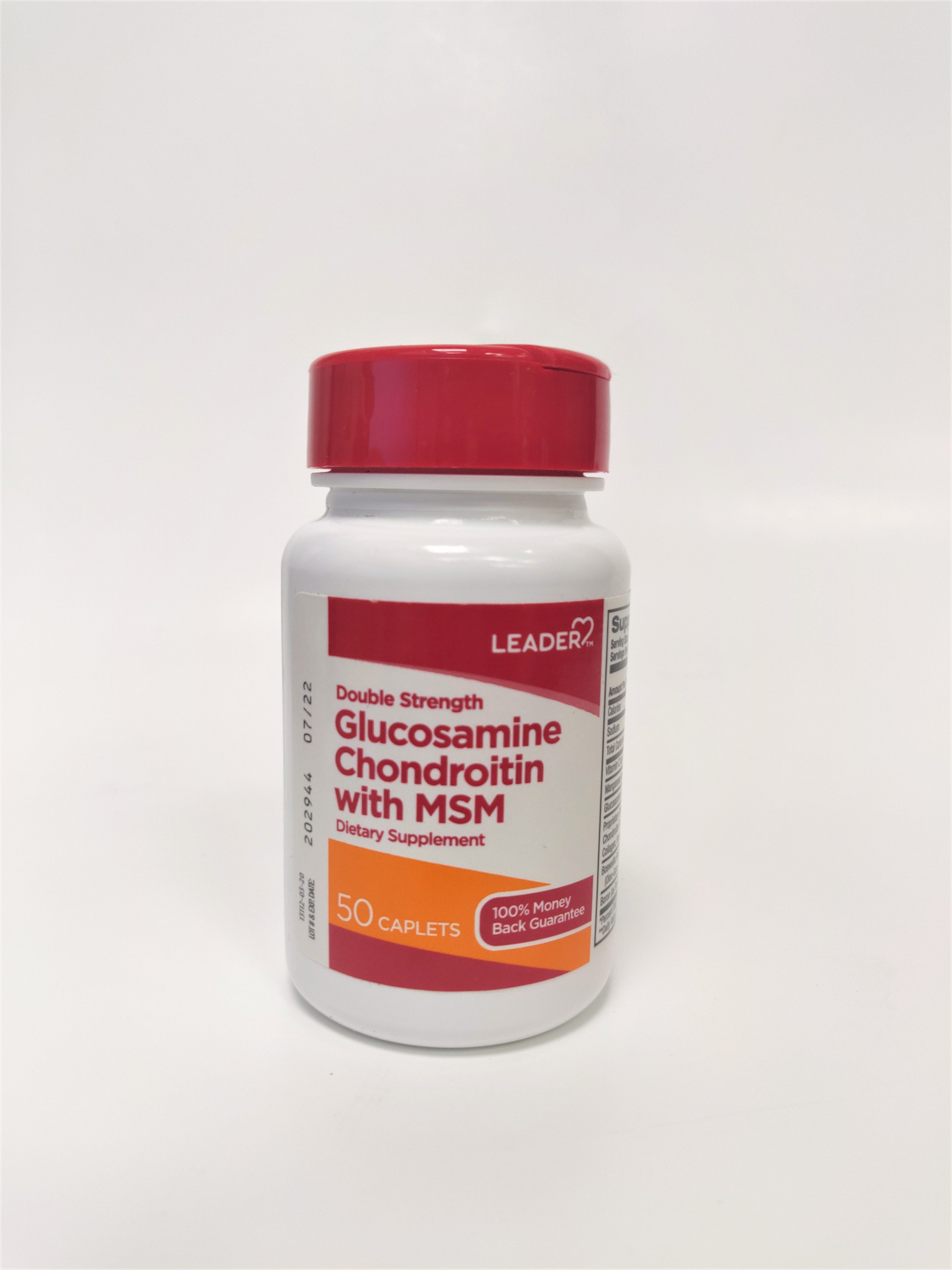 Leader Double Strength Glucosamine Chondroitin with MSM Supplement 50 Caplets