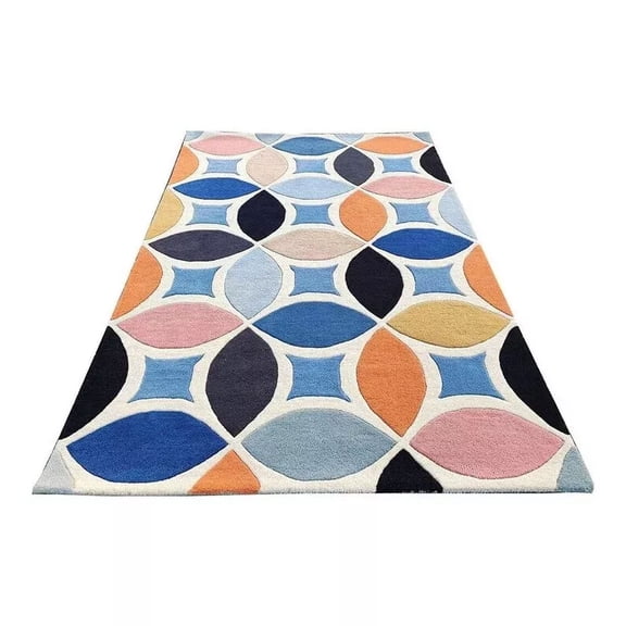 Elegant Rug Store Multicolor Abstract Design Hand Tufted Rug for Living Room Area Rugs Home Décor 2X3FT