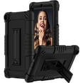 thumbnail image 2 of SOATUTO For Walmart Onn 7 Gen 3 Case / Onn 7 2022 Model Tablet Case Built in Shoulder Strap Stand With 9H HD Tempered Glass Screen Protector For Walmart Onn 7 2022 Model 100071481 - Black+Black/2 Pcs, 2 of 7
