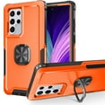 thumbnail image 1 of SaniMore for Samsung Galaxy S23 Ultra Multi-Functional Case, 3-Layer Protection Magnetic Cover Support Car Mount & 360° Rotatable Ring Kickstand Full Body Shockproof Protective Shell, Orange, 1 of 7