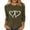 A-Army Green, variant on LEBONYARD Women's Trendy Round Neck Groove Simply Printed 3/4 Sleeve Pullover Sweaters Casual Crew Neck Loose Warm Fitting Ladies Fall Winter Sweaters