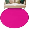 thumbnail image 2 of Rose Pink 6ft Round Rug, Farmhouse Solid Pink Color Modern Art Non-Skid Rubber Backing Large Area Rugs - Living Room Bedroom Home Office, Indoor Floor Mat Carpets Washable Rug, 2 of 9