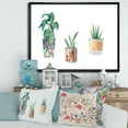 thumbnail image 2 of Designart 'Three Potted Houseplants On White' Traditional Framed Canvas Wall Art Print, 2 of 5