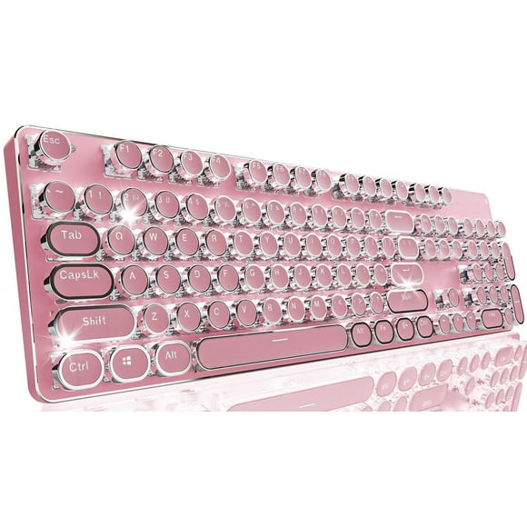 Teclado mecánico inalámbrico SEUNKWANG TK950 de 104 teclas, rosa