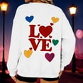 thumbnail image 3 of Womens Valentines Sweatshirt Oversized Long Sleeve Heart Love Shirts Crewneck Cute Pullover Sweater Tops, XL White, 3 of 7