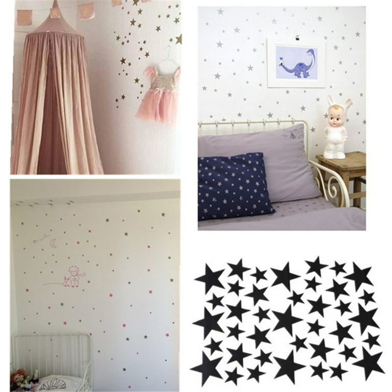 Star Wall Stickers, Stars Kids Wall Decals, Nursery Decor Playroom Children  Room Vinyl Art Removable PVC Free Peel and Stick Pack 276 Shapes 