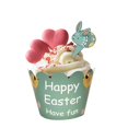 thumbnail image 3 of 12 PCS 1 Juego de adornos para cupcakes de Pascua, envoltorios para decoración de fiestas, herramienta de decoración para hornear pasteles, 3 of 5