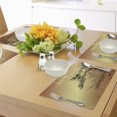 thumbnail image 2 of Ambesonne Japanese Place Mats Set of 4, Folk Sunset Ethnic Branch, Standard Size, Sepia Black, 2 of 3