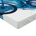 thumbnail image 2 of Ambesonne Sports Fitted Sheet, Bicyclist Color Splashes, Twin Size, Blue Aqua Pale Green, 2 of 3