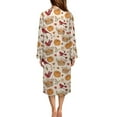 thumbnail image 3 of FOR U DESIGNS Cardinal Pumpkin Pattern Womens Nightgown Lightweight House Dresses for Women with Pockets, Soft Zip Up Long Sleeve Duster Robe Fall Home Decor Mumu Dress, XL, 3 of 8