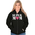 thumbnail image 4 of Super Mom Mother's Day Love Heart Womens Plus Size Graphic Zipper Hoodie Brisco Brands 2X, 4 of 5