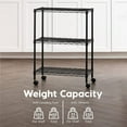 thumbnail image 2 of IRIS USA 3-Tier Steel Storage Rack with Removable Casters, Rolling Adjustable with Metal Shelf Cart, Silver, 2 of 7