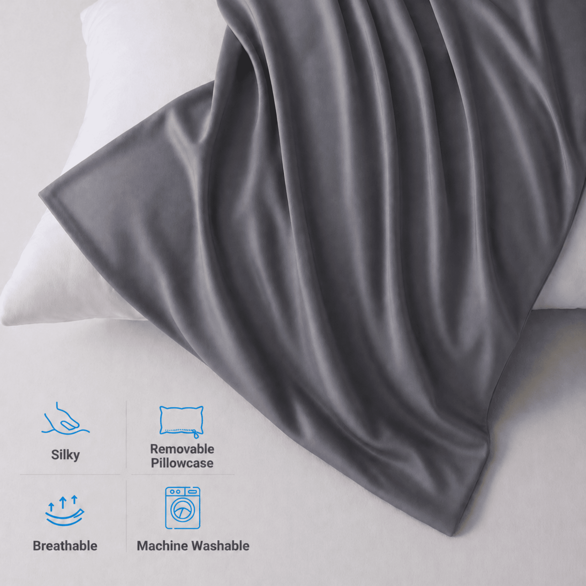 Yalamila Cooling Body Pillow for Adults, Firm Full Body Support Pillow for Side Sleepers, Soft Long Bed Pillow with Removable Cooling Cover, 20x54 Gray